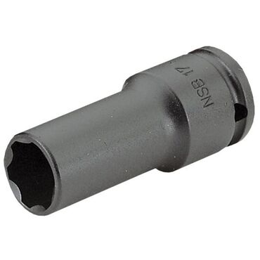 Impact sockets, 6-point, long, with Convex profile, metric size type no. NSB